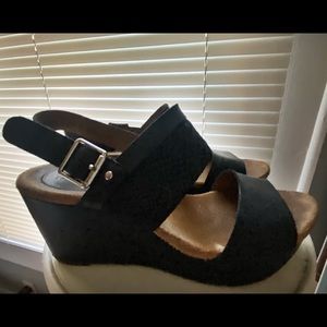Clarks Black Wedges